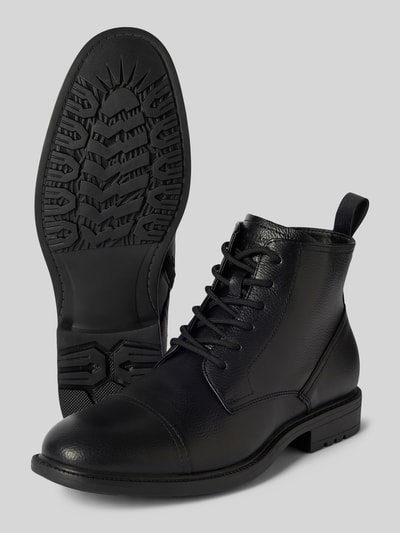 Peek & Cloppenburg Jack & JonesSchnürboots mit Label-Prägung Modell 'BARBICAN' in black Fabrikpreis