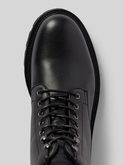 Peek & Cloppenburg BOSSSchnürboots aus Leder mit Zugschlaufe Modell 'Juylo' in black Günstig kaufen