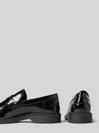 Peek & Cloppenburg Jack & JonesPenny-Loafer aus Leder mit Schaftbrücke in black Großer Ausverkauf