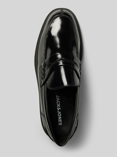 Peek & Cloppenburg Jack & JonesPenny-Loafer aus Leder mit Schaftbrücke in black Großer Ausverkauf