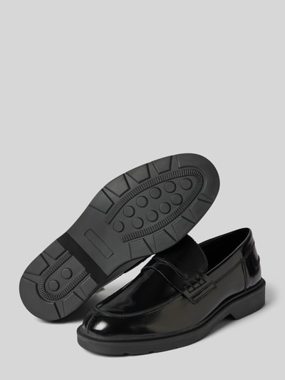 Peek & Cloppenburg Jack & JonesPenny-Loafer aus Leder mit Schaftbrücke in black Großer Ausverkauf