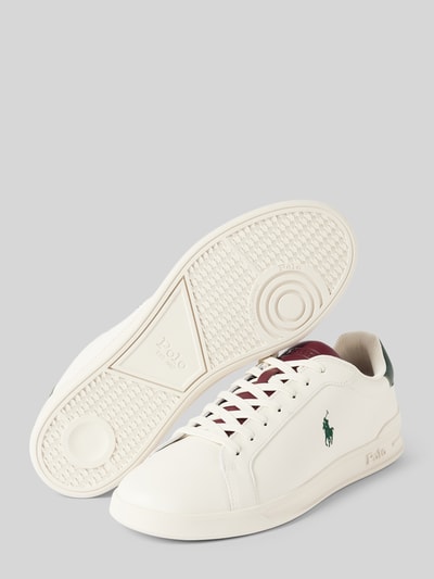 Peek & Cloppenburg Polo Ralph LaurenLedersneaker mit Logo-Stitching in weiss Begrenztes Angebot