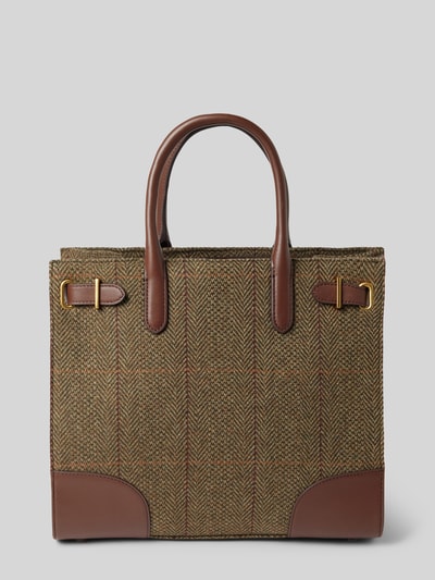 Peek & Cloppenburg Lauren Ralph LaurenTote Bag aus Wolle mit Label-Detail Modell 'DEVYN' in dunkelbraun Clearance-Verkauf