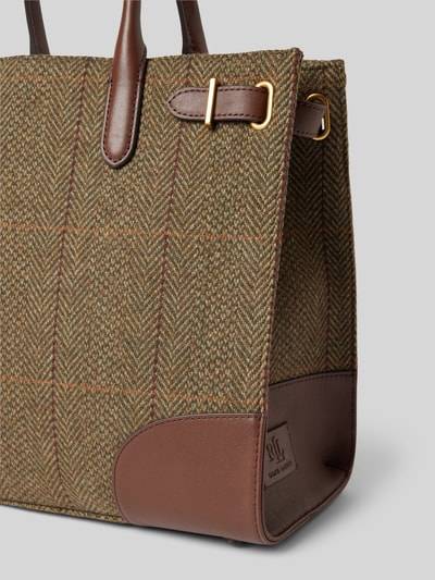 Peek & Cloppenburg Lauren Ralph LaurenTote Bag aus Wolle mit Label-Detail Modell 'DEVYN' in dunkelbraun Clearance-Verkauf