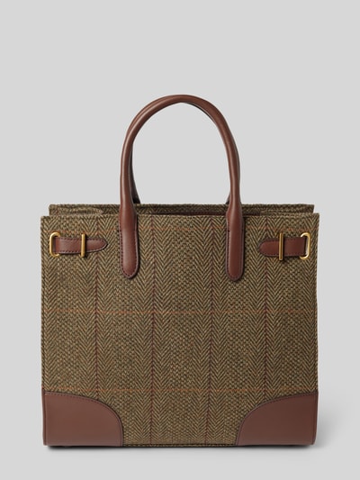 Peek & Cloppenburg Lauren Ralph LaurenTote Bag aus Wolle mit Label-Detail Modell 'DEVYN' in dunkelbraun Clearance-Verkauf