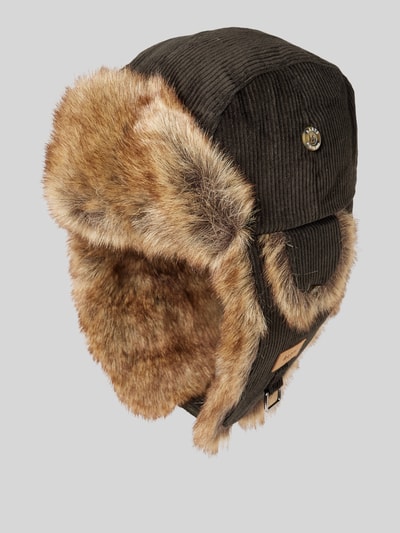 Peek & Cloppenburg BartsMütze mit Kunstfell Modell 'RIB BOMBER' in oliv Zeitlich begrenztes Angebot