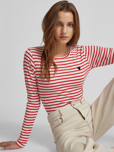 Peek & Cloppenburg KaffeLongsleeve mit Label-Stitching in rot Tägliche Deals