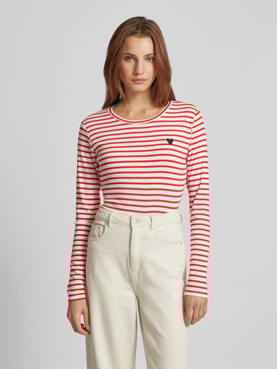 Peek & Cloppenburg KaffeLongsleeve mit Label-Stitching in rot Tägliche Deals