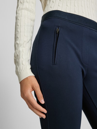 Peek & Cloppenburg Christian Berg WomanSlim Fit Stoffhose mit Reißverschlusstaschen in dunkelblau Sonderangebote