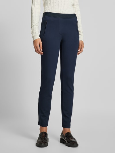 Peek & Cloppenburg Christian Berg WomanSlim Fit Stoffhose mit Reißverschlusstaschen in dunkelblau Sonderangebote