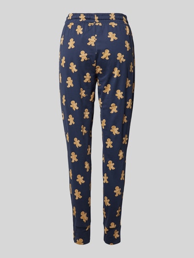 Peek & Cloppenburg Jake*s CasualTapered Fit Pyjama-Hose mit Motiv-Print in dunkelblau Im Verkauf