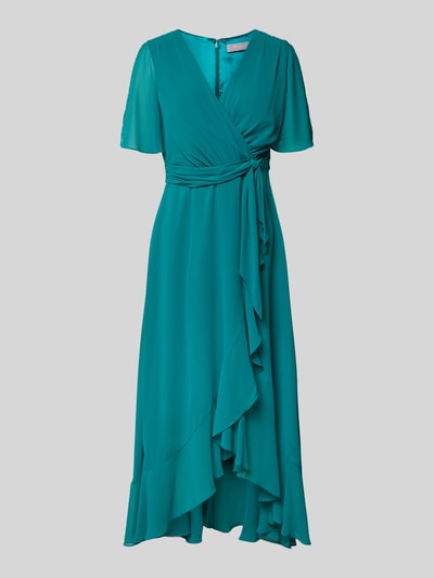Peek & Cloppenburg Christian Berg CocktailKnielanges Cocktailkleid mit Volantsaum in grass mel 50% Rabatt für begrenzte Zeit
