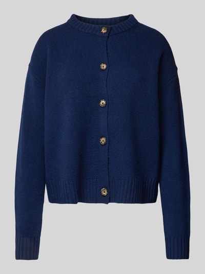 Peek & Cloppenburg Christian Berg WomanStrickjacke aus Wolle mit Rundhalsausschnitt in dunkelblau Angebote