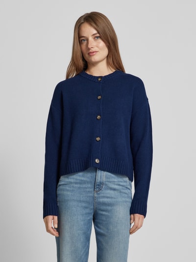 Peek & Cloppenburg Christian Berg WomanStrickjacke aus Wolle mit Rundhalsausschnitt in dunkelblau Angebote