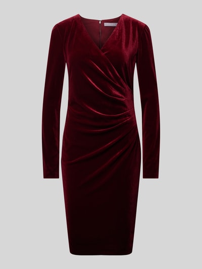 Peek & Cloppenburg Christian Berg CocktailKnielanges Cocktailkleid in Wickel-Optik in bordeaux melange Günstiger Verkauf