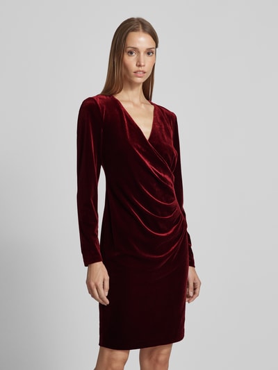Peek & Cloppenburg Christian Berg CocktailKnielanges Cocktailkleid in Wickel-Optik in bordeaux melange Günstiger Verkauf