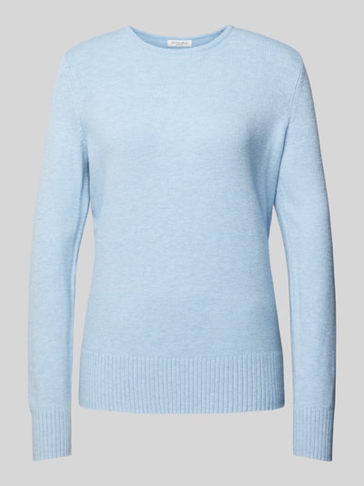 Peek & Cloppenburg Christian Berg WomanStrickpullover mit gerippten Abschlüssen in hellblau melange Kostenloser Versand