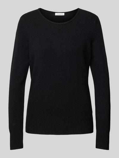 Peek & Cloppenburg Christian Berg WomanStrickpullover mit gerippten Abschlüssen in black Fabrik Onlineshop