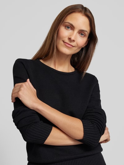 Peek & Cloppenburg Christian Berg WomanStrickpullover mit gerippten Abschlüssen in black Fabrik Onlineshop