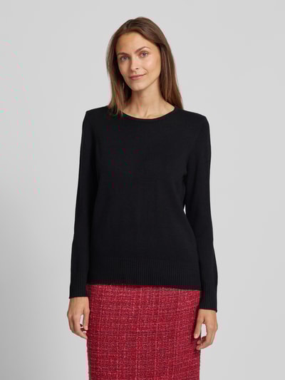 Peek & Cloppenburg Christian Berg WomanStrickpullover mit gerippten Abschlüssen in black Fabrik Onlineshop