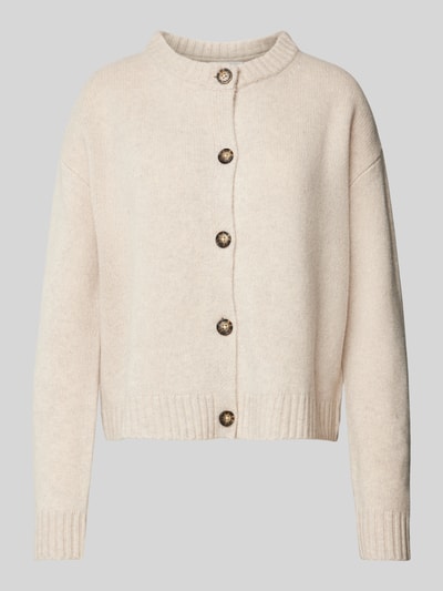 Peek & Cloppenburg Christian Berg WomanStrickjacke aus Wolle mit Rundhalsausschnitt in beige melange Versandkostenfrei