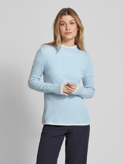 Peek & Cloppenburg Christian Berg WomanWollpullover mit Stehkragen in hellblau Weihnachtsangebot