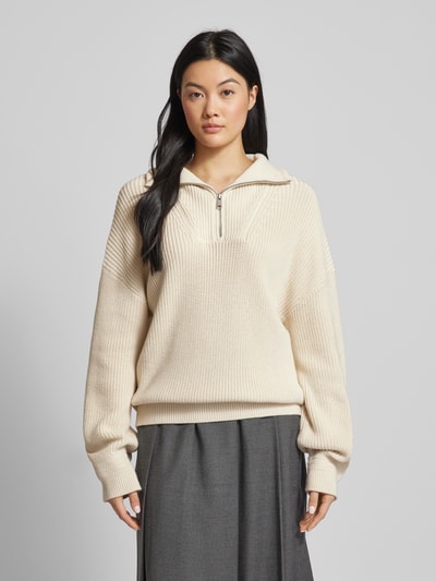Peek & Cloppenburg Jake*s CasualStrickpullover mit Troyer-Kragen in ecru Jubiläumsangebot