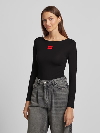 Peek & Cloppenburg HUGOLongsleeve mit Label-Detail in black Lagerräumung