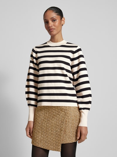 Peek & Cloppenburg Jake*s CollectionStrickpullover mit Ballonärmeln und Rundhalsausschnitt in offwhite Neueste Mode