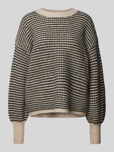 Peek & Cloppenburg KaffeStrickpullover mit gerippten Abschlüssen Modell 'ellery' in beige Online Outlet
