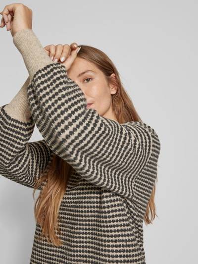 Peek & Cloppenburg KaffeStrickpullover mit gerippten Abschlüssen Modell 'ellery' in beige Online Outlet