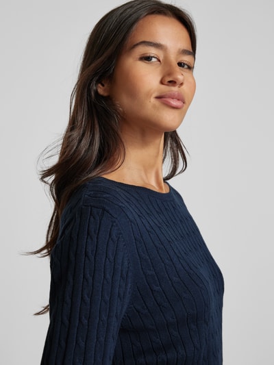 Peek & Cloppenburg Christian Berg WomanStrickpullover mit Zopfmuster in dunkelblau Zeitlich begrenztes Angebot