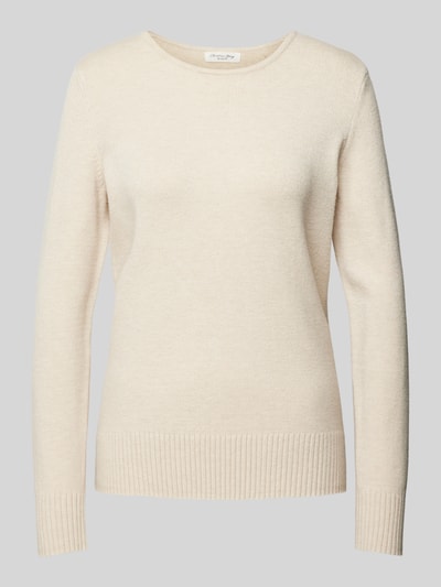 Peek & Cloppenburg Christian Berg WomanStrickpullover mit gerippten Abschlüssen in beige melange Begrenzte Freigabe
