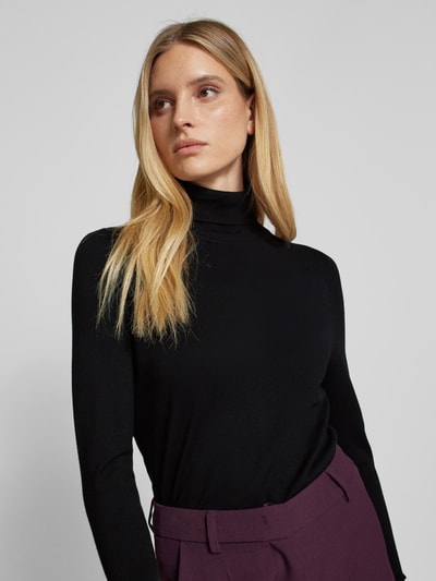 Peek & Cloppenburg Christian Berg WomanStrickpullover mit gerippten Abschlüssen in black Bis zu 60% Rabatt
