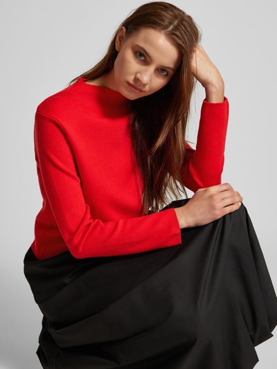 Peek & Cloppenburg MangoStrickpullover mit geripptem Stehkragen in rot Rabatte dieses Monats