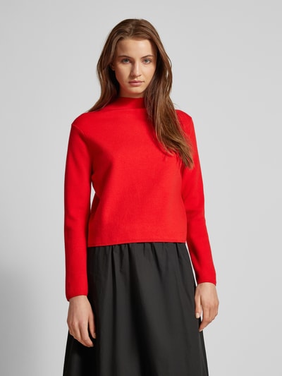 Peek & Cloppenburg MangoStrickpullover mit geripptem Stehkragen in rot Rabatte dieses Monats