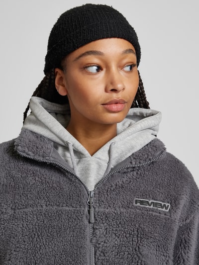 Peek & Cloppenburg ReviewSherpa Jacket mit Label-Patch in dunkelgrau Schlussverkauf