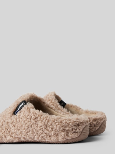 Peek & Cloppenburg VerbenasSlides mit Teddyfell Modell 'YORK CURLY' in camel Kostenloser Versand