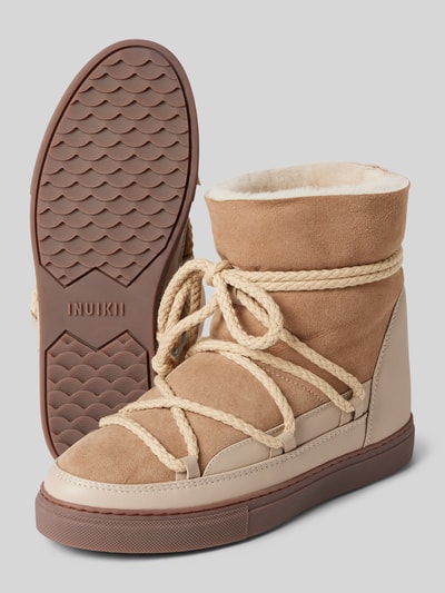 Peek & Cloppenburg INUIKIILederstiefel mit Label-Schriftzug in beige Online Shopping