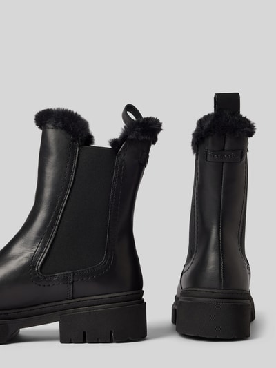 Peek & Cloppenburg TamarisChelsea Boots mit Kunstfellbesatz in black Jubiläumsangebot
