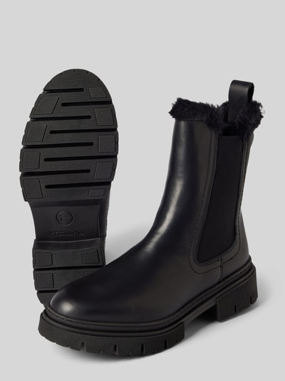 Peek & Cloppenburg TamarisChelsea Boots mit Kunstfellbesatz in black Jubiläumsangebot