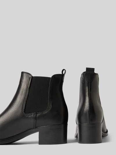 Peek & Cloppenburg TamarisAnkle Boots aus Leder mit Blockabsatz in black Heißer Verkauf