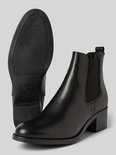 Peek & Cloppenburg TamarisAnkle Boots aus Leder mit Blockabsatz in black Heißer Verkauf