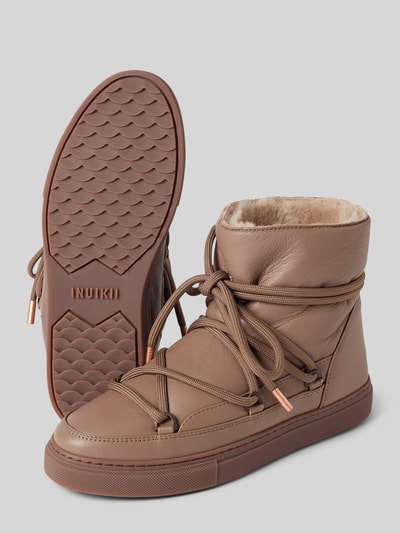 Peek & Cloppenburg INUIKIILederstiefel mit Label-Stitching in taupe Saisonale Angebote