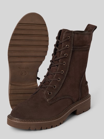 Peek & Cloppenburg TamarisSchnürboots aus Leder mit Ziernähten in dunkelbraun Wochenangebot