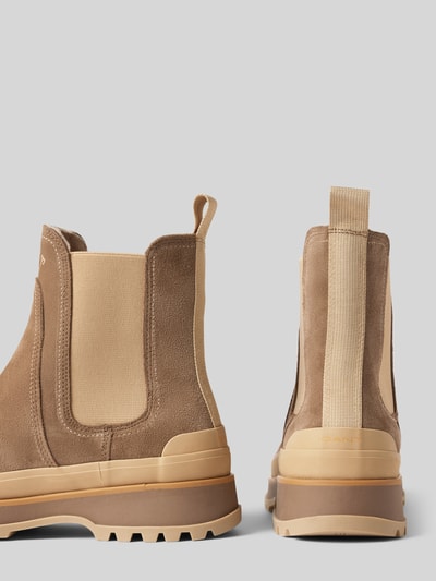 Peek & Cloppenburg GantChelsea Boots aus Leder mit Label-Schriftzug Modell 'Wintly' in beige Letzter Tag