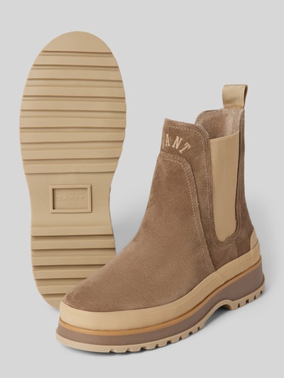 Peek & Cloppenburg GantChelsea Boots aus Leder mit Label-Schriftzug Modell 'Wintly' in beige Letzter Tag