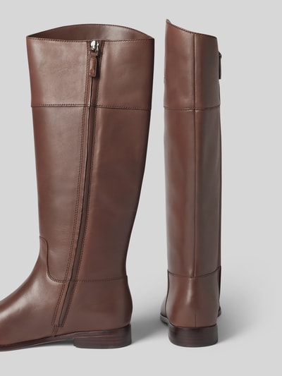 Peek & Cloppenburg Lauren Ralph LaurenLederstiefel mit Label-Stitching Modell 'JUSTINE' in dunkelbraun Zeitbegrenzte Promotion