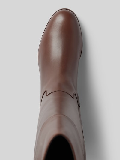Peek & Cloppenburg Lauren Ralph LaurenLederstiefel mit Label-Stitching Modell 'JUSTINE' in dunkelbraun Zeitbegrenzte Promotion