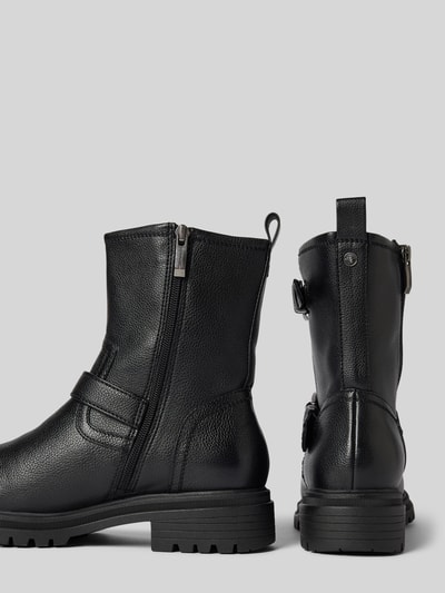 Peek & Cloppenburg TamarisLederboots mit Dornschließe in black Bis zu 65% Rabatt